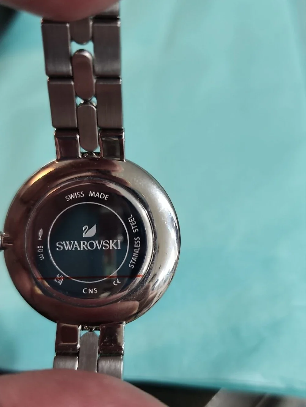 Swarovski Silver-Tone Women's Watch with Blue Sparkle Dial